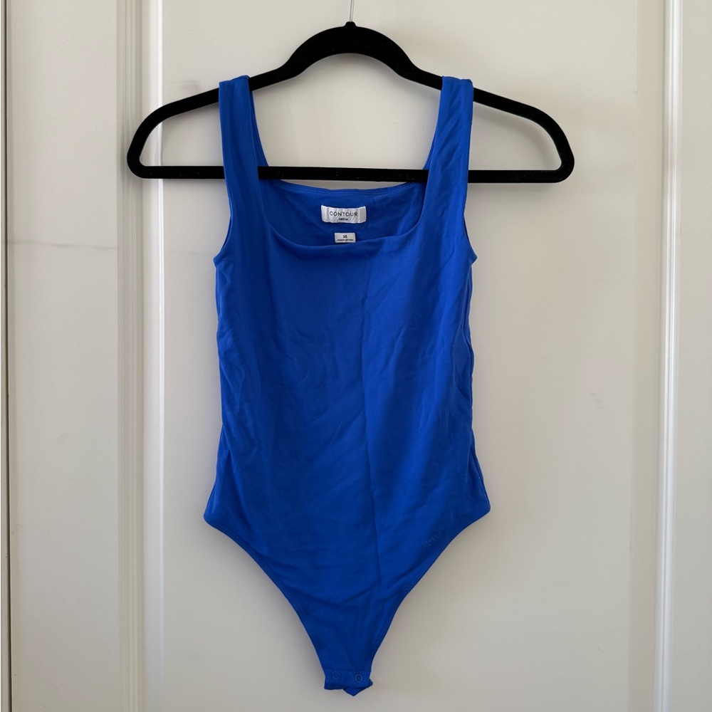 Aritzia Original Contour Squareneck Bodysuit in Cobalt Blue
